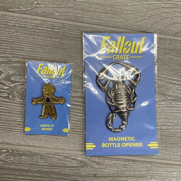 Bethesda Fallout 76 Loot Crate Lot Build a Figure Torso Pins Bottle Opener NEW - Picture 4 of 12